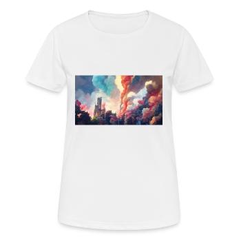 Buntes Industrielles - Frauen T-Shirt atmungsaktiv - Weiß - Vorne - AI Model Female 172 dark (172cm)