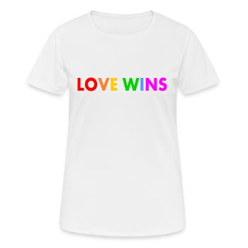 Love wins - Women's Breathable T-Shirt - white - Front - AI Model Female 172 dark (172cm)