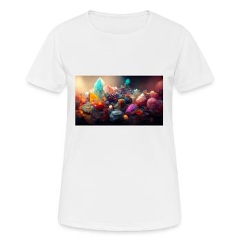 Kristall-Bucht - Frauen T-Shirt atmungsaktiv - Weiß - Vorne - AI Model Female 172 dark (172cm)
