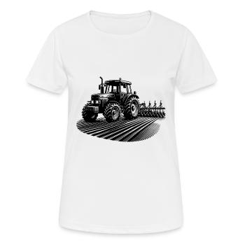 Landmaschinen Traktor Feld Schlepper Feldarbeit - Frauen T-Shirt atmungsaktiv - Weiß - Vorne - AI Model Female 172 dark (172cm)