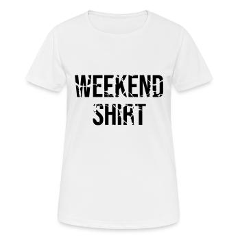 Wochenende - Frauen T-Shirt atmungsaktiv - Weiß - Vorne - AI Model Female 172 dark (172cm)