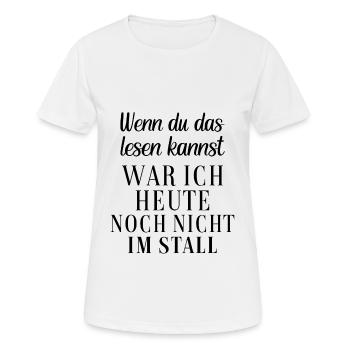 Wenn du das lesen kannst war ich nicht im Stall - Frauen T-Shirt atmungsaktiv - Weiß - Vorne - AI Model Female 172 dark (172cm)