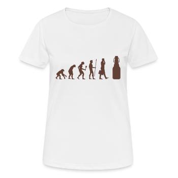 Alkohol - Evolution Bier - Frauen T-Shirt atmungsaktiv - Weiß - Vorne - AI Model Female 172 dark (172cm)