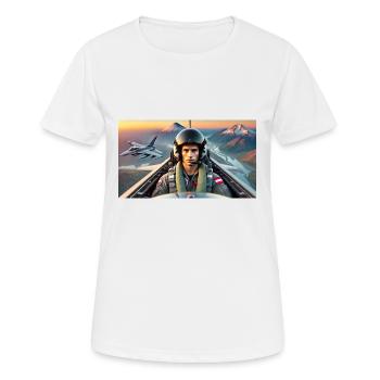 F16 de l’armée de l’air autrichienne - T-shirt respirant Femme - blanc - Devant - AI Model Female 172 dark (172cm)