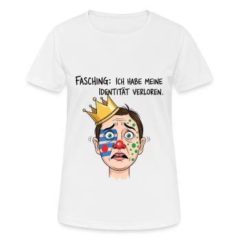 Carnaval : j’ai perdu mon identité - T-shirt respirant Femme - blanc - Devant - AI Model Female 172 dark (172cm)