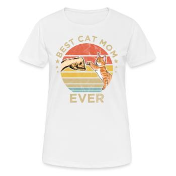 Best Cat Mom Ever For the best cat mom cat - Women's Breathable T-Shirt - white - Front - AI Model Female 172 dark (172cm)