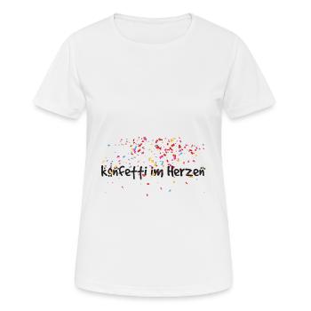 Konfetti Feiern Party Herzen Feier Geburtstag - Frauen T-Shirt atmungsaktiv - Weiß - Vorne - AI Model Female 172 dark (172cm)