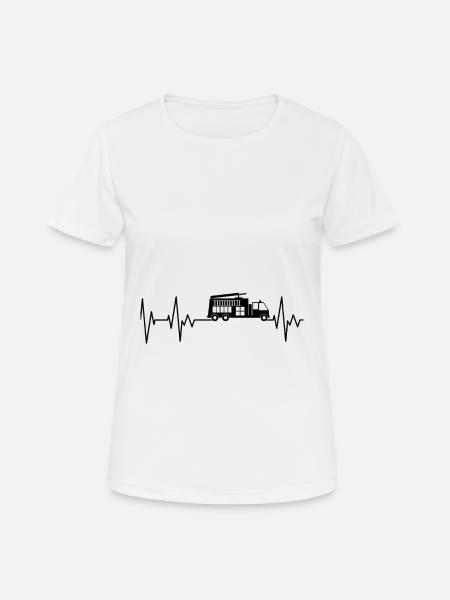 Löschfahrzeug EKG Feuerwehr Feuerwehrmann Retter - Frauen T-Shirt atmungsaktiv - Weiß