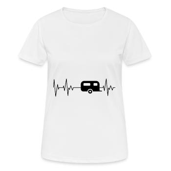 Caravane Camper Camping campeur battement de coeur - T-shirt respirant Femme - blanc - Devant - AI Model Female 172 dark (172cm)