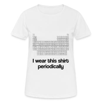 Ich trage dieses Hemd periodisch Periodensystem - Frauen T-Shirt atmungsaktiv - Weiß - Vorne - AI Model Female 172 dark (172cm)