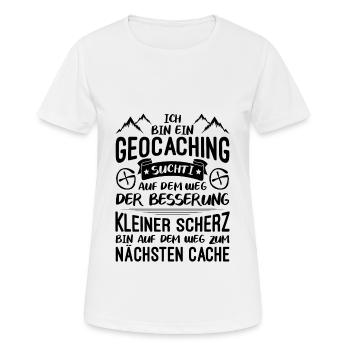 Geocaching Suchti Geocacher GPS Geocachen Cache - Frauen T-Shirt atmungsaktiv - Weiß - Vorne - AI Model Female 172 dark (172cm)