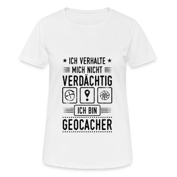 Ich bin Geocacher Geocaching Verdächtig Geocachen - Frauen T-Shirt atmungsaktiv - Weiß - Vorne - AI Model Female 172 dark (172cm)