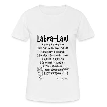 Labra Law Labradorhund Rasse Labbi Retriever Hund - Frauen T-Shirt atmungsaktiv - Weiß - Vorne - AI Model Female 172 dark (172cm)