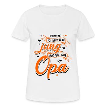 Ich sehe viel zu Jung aus für einen Opa Großvater - Frauen T-Shirt atmungsaktiv - Weiß - Vorne - AI Model Female 172 dark (172cm)