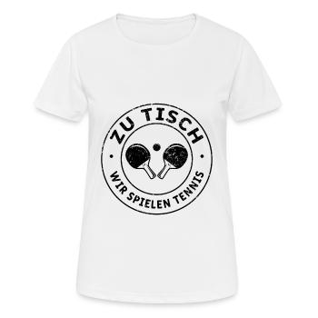 Pingpong Zu Tisch Wir Spielen Tischtennis Tischten - Frauen T-Shirt atmungsaktiv - Weiß - Vorne - AI Model Female 172 dark (172cm)