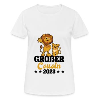 Großer Cousin 2023 Nachwuchs Familie Schwanger Sta - Frauen T-Shirt atmungsaktiv - Weiß - Vorne - AI Model Female 172 dark (172cm)