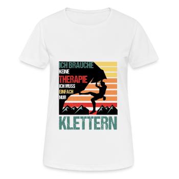 Ich Brauche Keine Therapie Bouldern Kletterer Fels - Frauen T-Shirt atmungsaktiv - Weiß - Vorne - AI Model Female 172 dark (172cm)