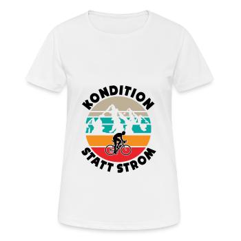 Kondition Statt Strom Rennradfahrer Radsport Fahrr - Frauen T-Shirt atmungsaktiv - Weiß - Vorne - AI Model Female 172 dark (172cm)