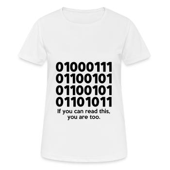 If You Can Read This Coder Programmer Comupter Dev - Frauen T-Shirt atmungsaktiv - Weiß - Vorne - AI Model Female 172 dark (172cm)