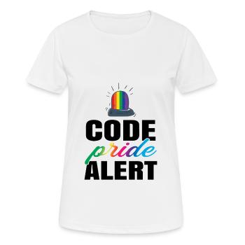 Code Pride Alert Bisexual Lesbian Love Asexual Tra - Frauen T-Shirt atmungsaktiv - Weiß - Vorne - AI Model Female 172 dark (172cm)