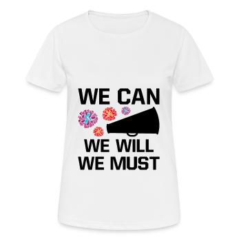 We Can We Must We Will Cheerleading Cheerleader Da - Frauen T-Shirt atmungsaktiv - Weiß - Vorne - AI Model Female 172 dark (172cm)