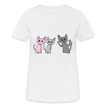 Combattre les chats Chats Cris - T-shirt respirant Femme - blanc - Devant - AI Model Female 172 dark (172cm)