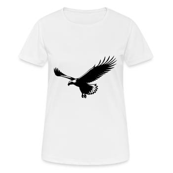 L’aigle s’élève dans les airs en vol thermique - T-shirt respirant Femme - blanc - Devant - AI Model Female 172 dark (172cm)