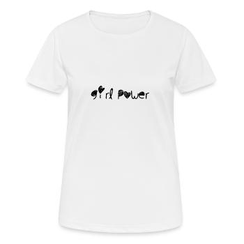 girl power - Frauen T-Shirt atmungsaktiv - Weiß - Vorne - AI Model Female 172 dark (172cm)