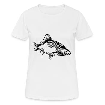 Carpe vintage - poisson carpe féroce - T-shirt respirant Femme - blanc - Devant - AI Model Female 172 dark (172cm)