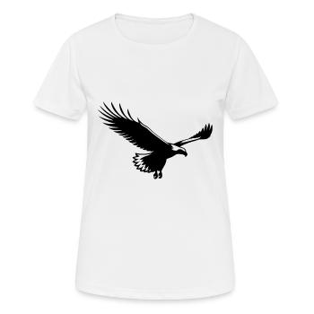 Aigle planeur élégant sur ailes larges - T-shirt respirant Femme - blanc - Devant - AI Model Female 172 dark (172cm)
