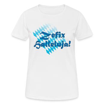 Zefix - Frauen T-Shirt atmungsaktiv - Weiß - Vorne - AI Model Female 172 dark (172cm)