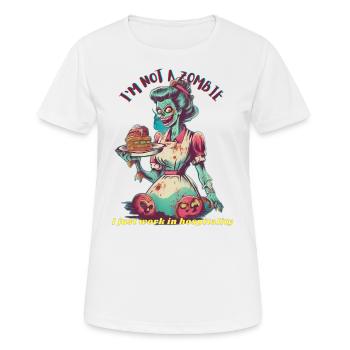 Zombie Kellnerin - Frauen T-Shirt atmungsaktiv - Weiß - Vorne - AI Model Female 172 dark (172cm)