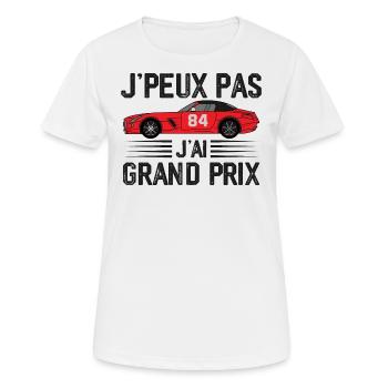 Je peux pas j ai grand prix - T-shirt respirant Femme - blanc - Devant - AI Model Female 172 dark (172cm)
