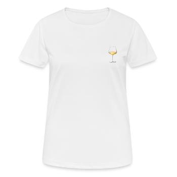 Glass of white wine - Women's Breathable T-Shirt - white - Front - AI Model Female 172 dark (172cm)