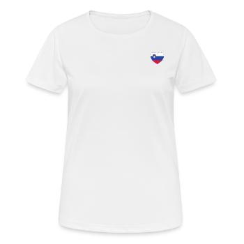 Slovénie Flag Heart - T-shirt respirant Femme - blanc - Devant - AI Model Female 172 dark (172cm)