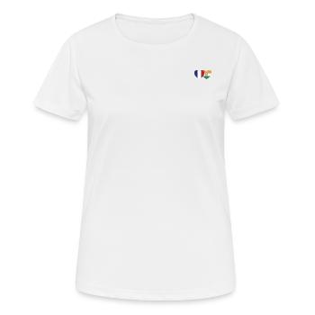 France Inde Drapeau Coeur - T-shirt respirant Femme - blanc - Devant - AI Model Female 172 dark (172cm)