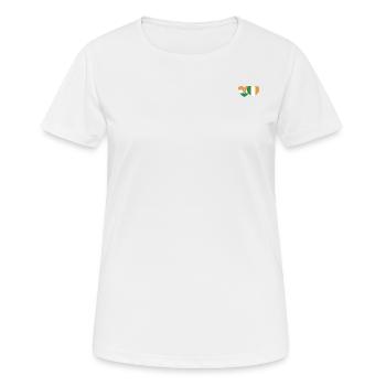 Indien Irland Flagge Herz - Frauen T-Shirt atmungsaktiv - Weiß - Vorne - AI Model Female 172 dark (172cm)