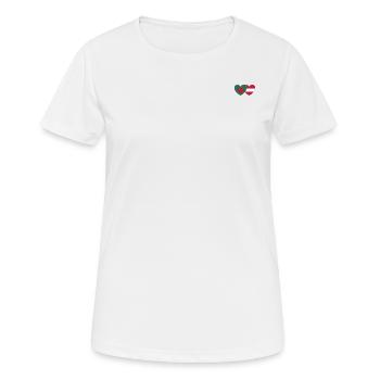 Bangladesh Austria Flag Heart - Women's Breathable T-Shirt - white - Front - AI Model Female 172 dark (172cm)