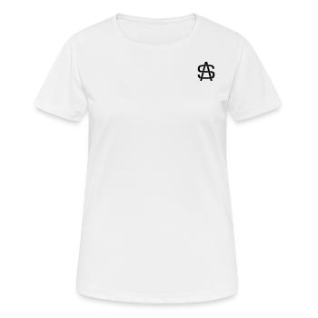 SA Logo - T-shirt respirant Femme - blanc - Devant - AI Model Female 172 dark (172cm)