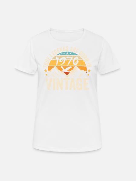 Jahrgang 1976 Jahrgang 1976 Geburtstagsgeschenk - Frauen T-Shirt atmungsaktiv - Weiß
