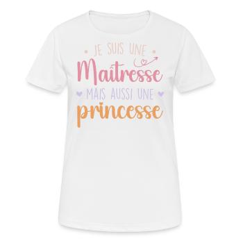 Herrin und Prinzessin - Beeindruckende Herrin - Frauen T-Shirt atmungsaktiv - Weiß - Vorne - AI Model Female 172 dark (172cm)