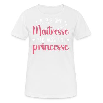 Herrin und Prinzessin - Beeindruckende Herrin - Frauen T-Shirt atmungsaktiv - Weiß - Vorne - AI Model Female 172 dark (172cm)