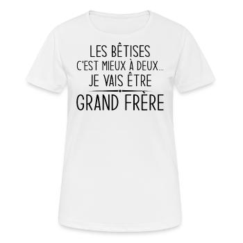Ich werde ein großer Bruder sein - Frauen T-Shirt atmungsaktiv - Weiß - Vorne - AI Model Female 172 dark (172cm)