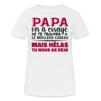 Dad, we tried to find the best one for you - Women's Breathable T-Shirt - white - Front - AI Model Female 172 dark (172cm)