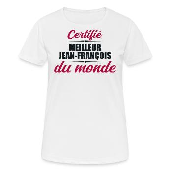 Zertifiziert als beste Jeans françois der Welt - Frauen T-Shirt atmungsaktiv - Weiß - Vorne - AI Model Female 172 dark (172cm)