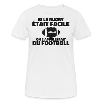 If rugby was easy - Women's Breathable T-Shirt - white - Front - AI Model Female 172 dark (172cm)