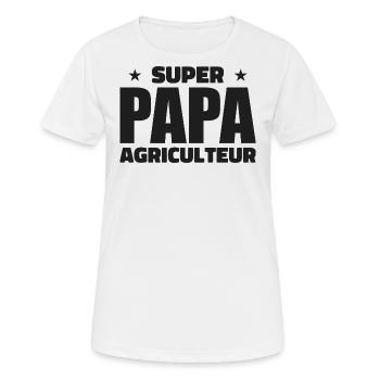 Super farmer dad - Women's Breathable T-Shirt - white - Front - AI Model Female 172 dark (172cm)