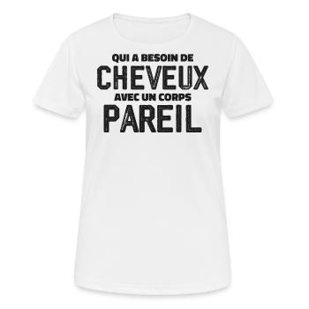Für Glatze Lustige Glatze - Frauen T-Shirt atmungsaktiv - Weiß - Vorne - AI Model Female 172 dark (172cm)