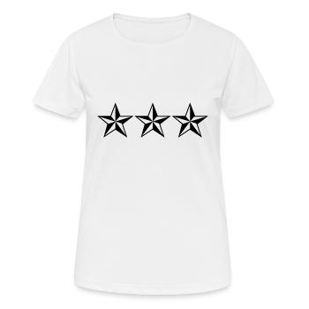 3 étoiles - T-shirt respirant Femme - blanc - Devant - AI Model Female 172 dark (172cm)