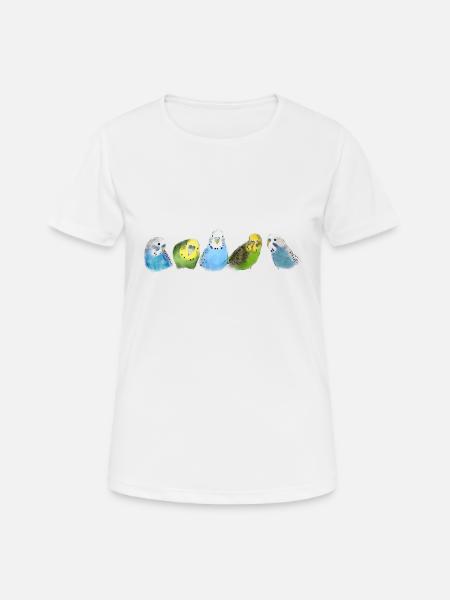 Wellensittiche - Frauen T-Shirt atmungsaktiv - Weiß